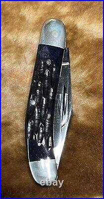 Custom Robert Bob Enders 5-blade Remington Slipjoint Blue Bone Folding Knife