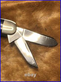 Custom Robert Bob Enders 5-blade Remington Slipjoint Blue Bone Folding Knife