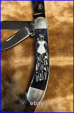 Custom Robert Bob Enders 5-blade Remington Slipjoint Blue Bone Folding Knife