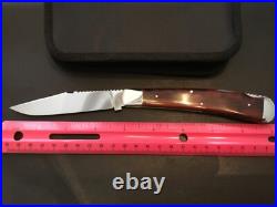 Custom Robert Bob Enders Brown Lockback like Slipjoint Folder Folding Knife