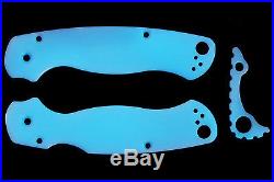 Custom Scales for Spyderco Paramilitary 2 (Blue Glow) (Knife Not Included)