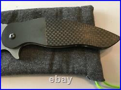 Custom Sheepdog Knives Zirconium/Carbon Flipper Folder Folding Knife