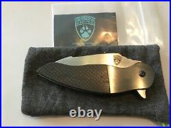 Custom Sheepdog Knives Zirconium/Carbon Flipper Folder Folding Knife