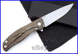 Custom Shirogorov Flipper 95 Elmax T minus Folding knife Bronze Project NIB