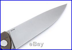 Custom Shirogorov Flipper 95 Elmax T minus Folding knife Bronze Project NIB