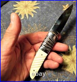 Custom Stiletto folding knife Hand Crafted, file work, Thailand Craftsman