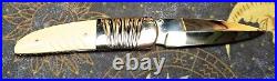 Custom Stiletto folding knife Hand Crafted, file work, Thailand Craftsman