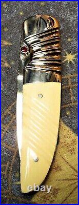 Custom Stiletto folding knife Hand Crafted, file work, Thailand Craftsman