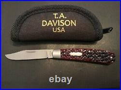 Custom T. A. Davison Jigged Bone Trapper Slipjoint Folder Folding Knife