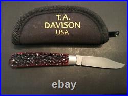 Custom T. A. Davison Jigged Bone Trapper Slipjoint Folder Folding Knife