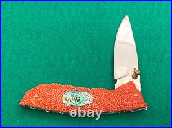 Custom Taweesak Knife Stingray, Abalone Case None Better Museum Quality Rare 25