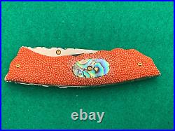 Custom Taweesak Knife Stingray, Abalone Case None Better Museum Quality Rare 25
