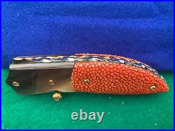 Custom Taweesak Knife Stingray, Black Pearl, None Better Museum Quality