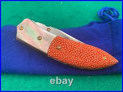 Custom Taweesak Knife Stingray, Black Pearl, None Better Museum Quality
