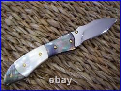 Custom Thailand Knife / Gold Mother Of Pearl / Black Pearl / New 2016
