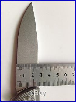 Custom Titanium M390 Steel Stonewashed Bearing Flipper Tactical Camping Knife