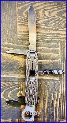 Custom Victorinox Scientist 84mm Titanium Scales Green G10 Titanium Liners SAK