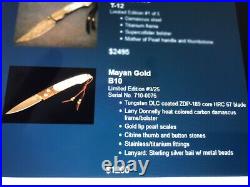 Custom William Henry Knives B10 Mayan Gold Ltd. Edition Flipper Folder Knife