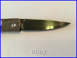 Custom William Henry Knives B10 Mayan Gold Ltd. Edition Flipper Folder Knife