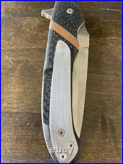 Custom flipper knife! Philip Booth! Carbon Fiber Brass