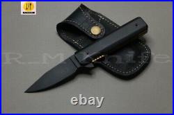 Custom handmade D2 Black Folding Knife 7.2