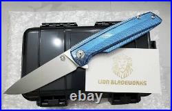 Custom specter m390 blades blue anodized titanium tactical folding pocket knife