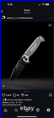 DEFCON x Half Face Blades Crow Folder Knife LImited Edition #142 of 300 New