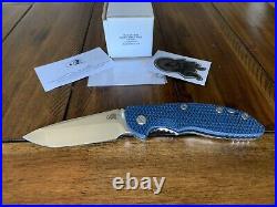 DLT EXCLUSIVE Hinderer XM-18 3.5 Non Flipper Spanto M390 Blue & Black G-10