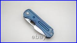 DSK Tactical Custom GF2, Satin CPM154, Blue Anodized Titanium Handles