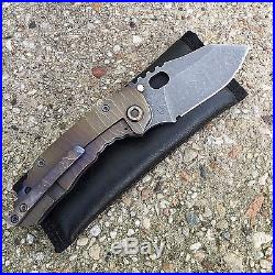 Dalibor Bergam Knives, Draco With Stonewashed CPM 3v Blade, Ti Anodized Scales