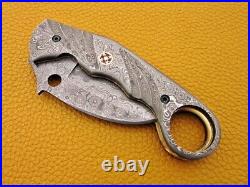 Damascus Blade Pocket (Folding) Knife Damascus Handle