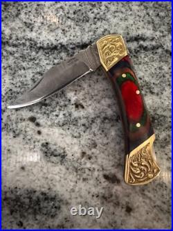 Damascus Handmade Knife Pakka Wood Handle? MADE IN USA? Shokunin