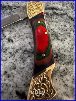 Damascus Handmade Knife Pakka Wood Handle? MADE IN USA? Shokunin