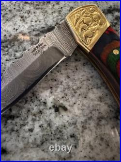 Damascus Handmade Knife Pakka Wood Handle? MADE IN USA? Shokunin