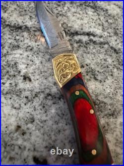 Damascus Handmade Knife Pakka Wood Handle? MADE IN USA? Shokunin
