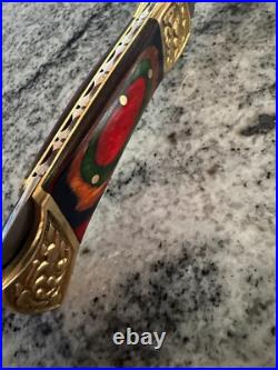Damascus Handmade Knife Pakka Wood Handle? MADE IN USA? Shokunin