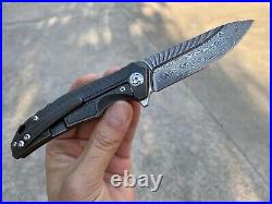 Damascus Steel Tactical Knife Folding Knife Rescue Titanium Alloy Carbon Fiber