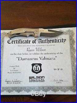 Damascus Valmara Custom Alliance Knife Handmade by Les George