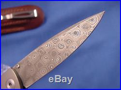 Damascus William Henry Gentleman's Folding Knife withLeather sheath Monarch B5 AG1