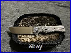 David Clark Blade Dress Tanto Grunt Carbon Fiber Flipper Custom Knife