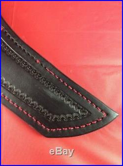 David Santiago Custom Tanto Fixed Blade with Hamon and Leather Sheath W2 Steel