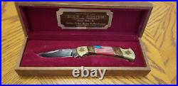David Yellowhorse BUCK 112 Custom Old Glory Flag Knife Mint #31 of 2500