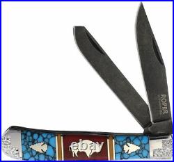 David Yellowhorse Trapper Roper #2/100 Turquoise RP410 Custom Buffalo Knife