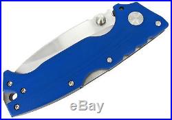 Demko Knives AD-10+P Lockback Folder Drop Point Knife Contoured Blue G-10 Scales