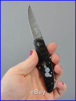 Des Horn & Brian Geyer Collaboration Custom Folding Knife with Damascus Blade, NR
