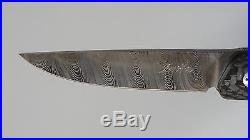 Des Horn & Brian Geyer Collaboration Custom Folding Knife with Damascus Blade, NR