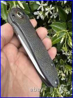 DireWare Tailwhip 154CM Blade Anodized Titanium USA Folder Satin Blade
