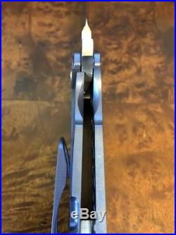 Direware Knife T-95 M390 Tanto Titanium Blue Anodized Hole Pattern Unit C