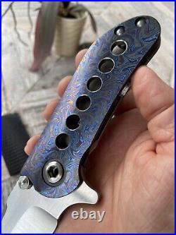 Direware Knives Custom M8, Black Timascus, Zirconium Pivot Collars