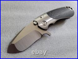 Direware Knives S-96, Recurve Drop Point, Silver Lightning Strike Carbon Fiber